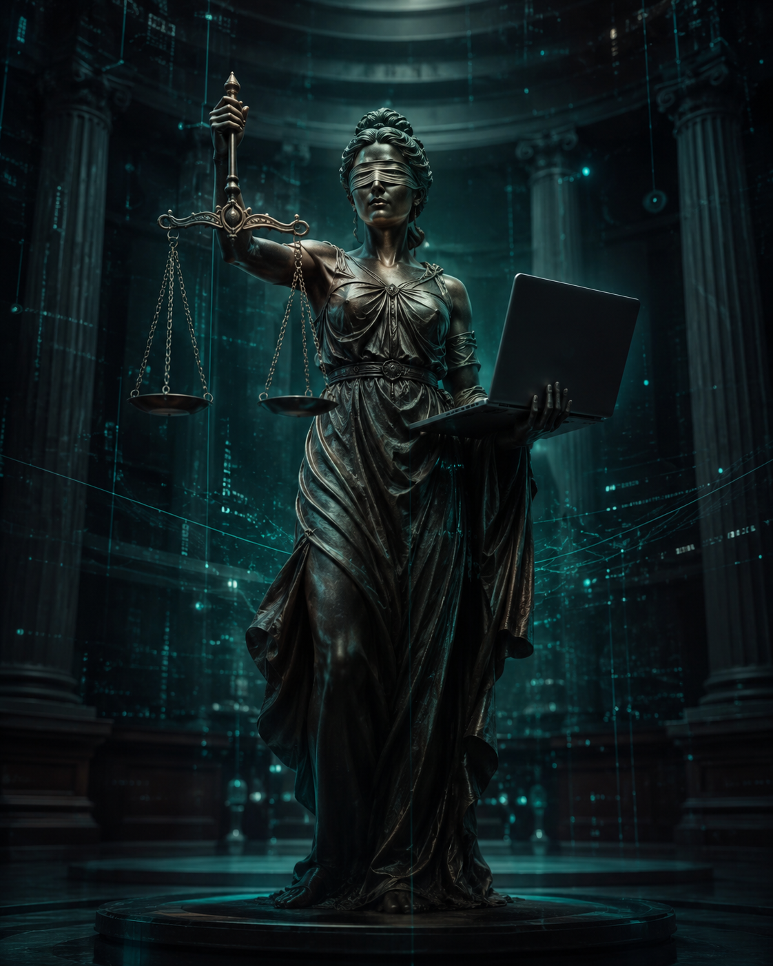 Representação visual de tecnologia jurídica aplicada à rotina do escritório